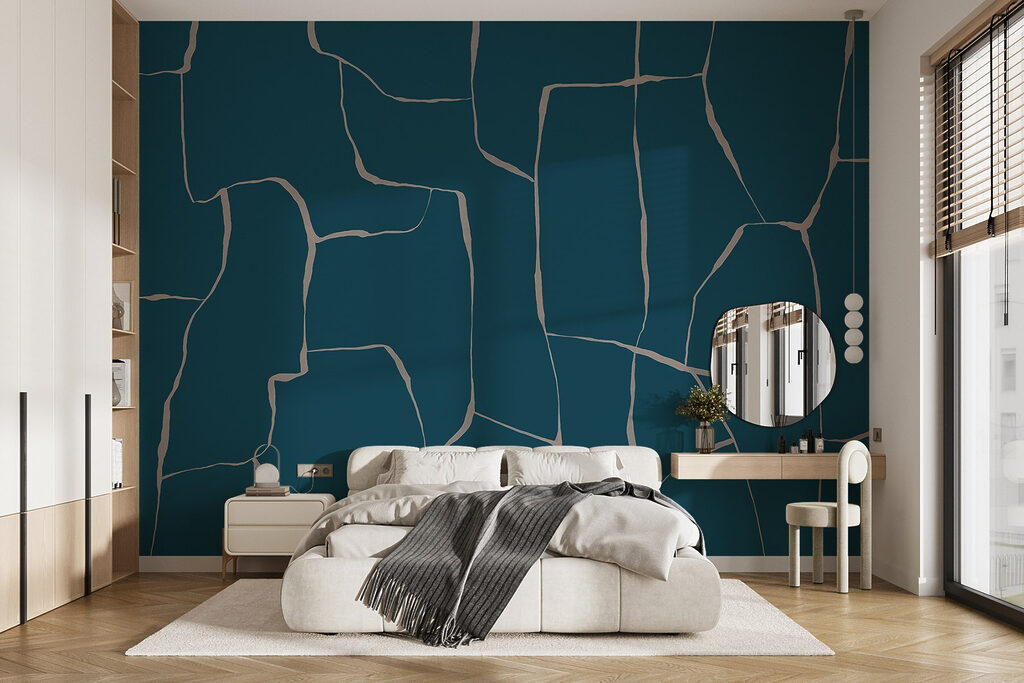 Blauw en wit scheurpatroon — interieur 2