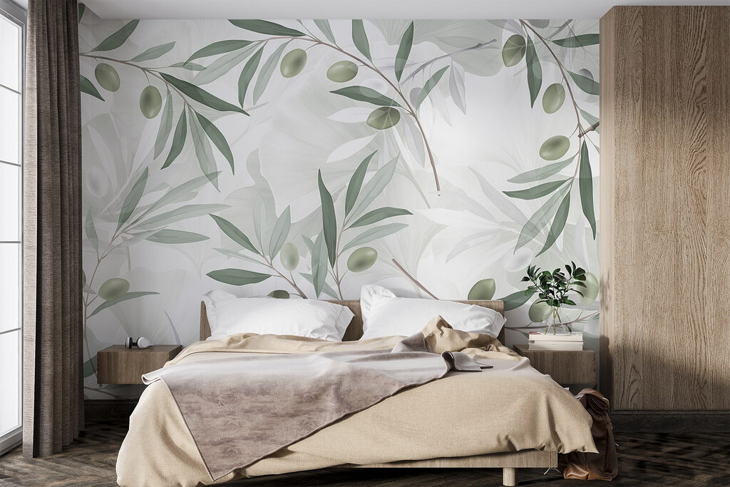 Olijftakken als lichte bladprint — interieur 5
