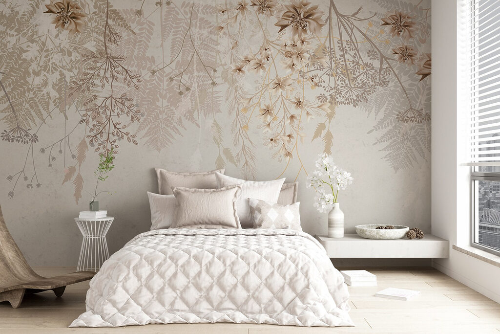 Delicate flora in zachte tinten in een interieur