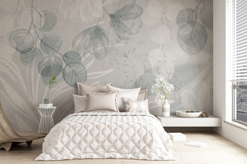 Ronde bladeren boven palmstrepen — interieur 2