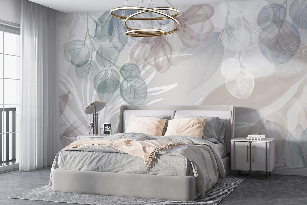 Delicate bloemmotieven in zachte tinten — interieur 1