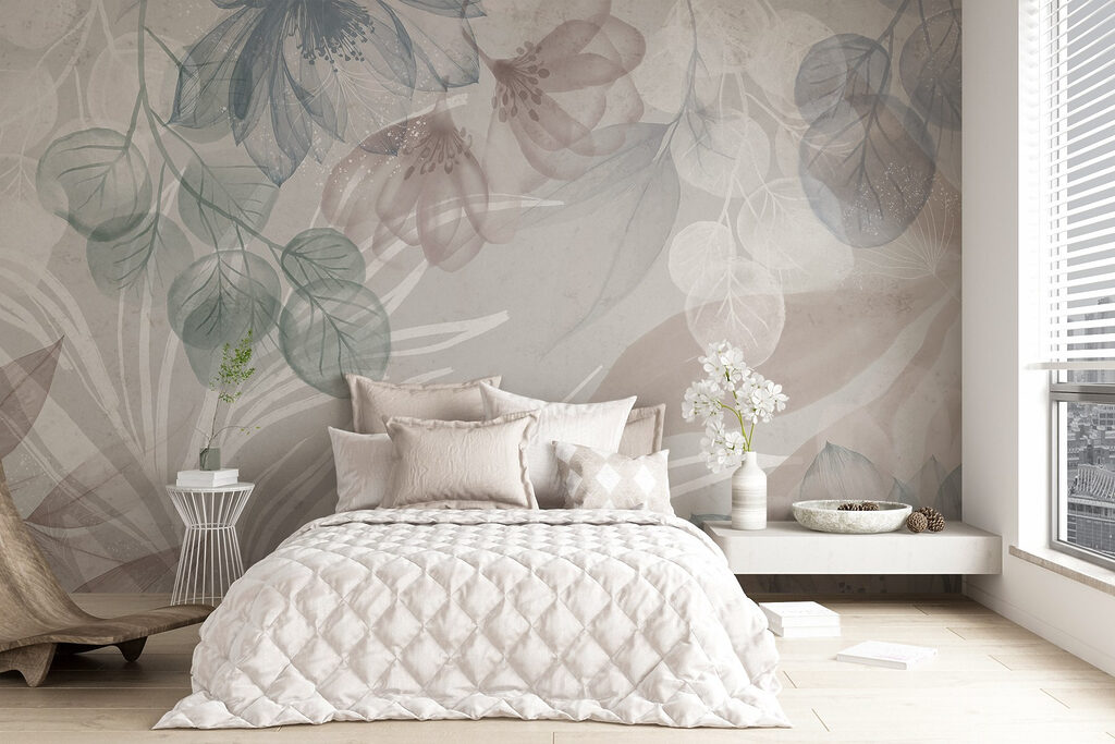 Delicate bloemmotieven in zachte tinten — interieur 2