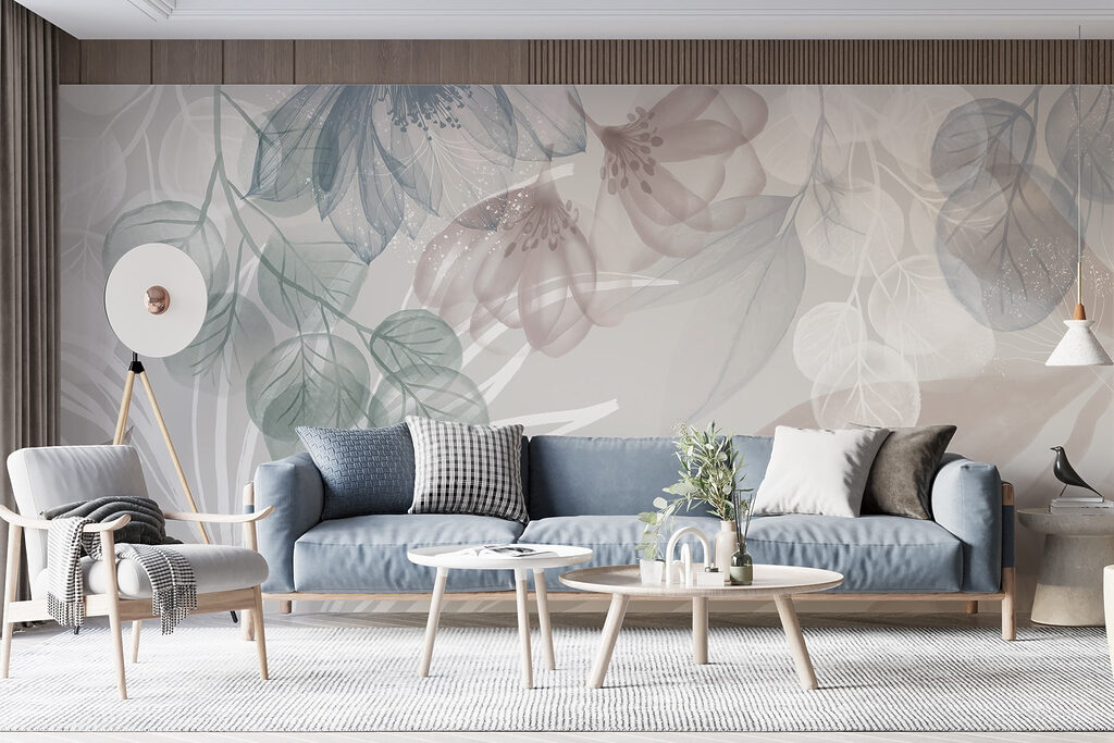 Delicate bloemmotieven in zachte tinten — interieur 4