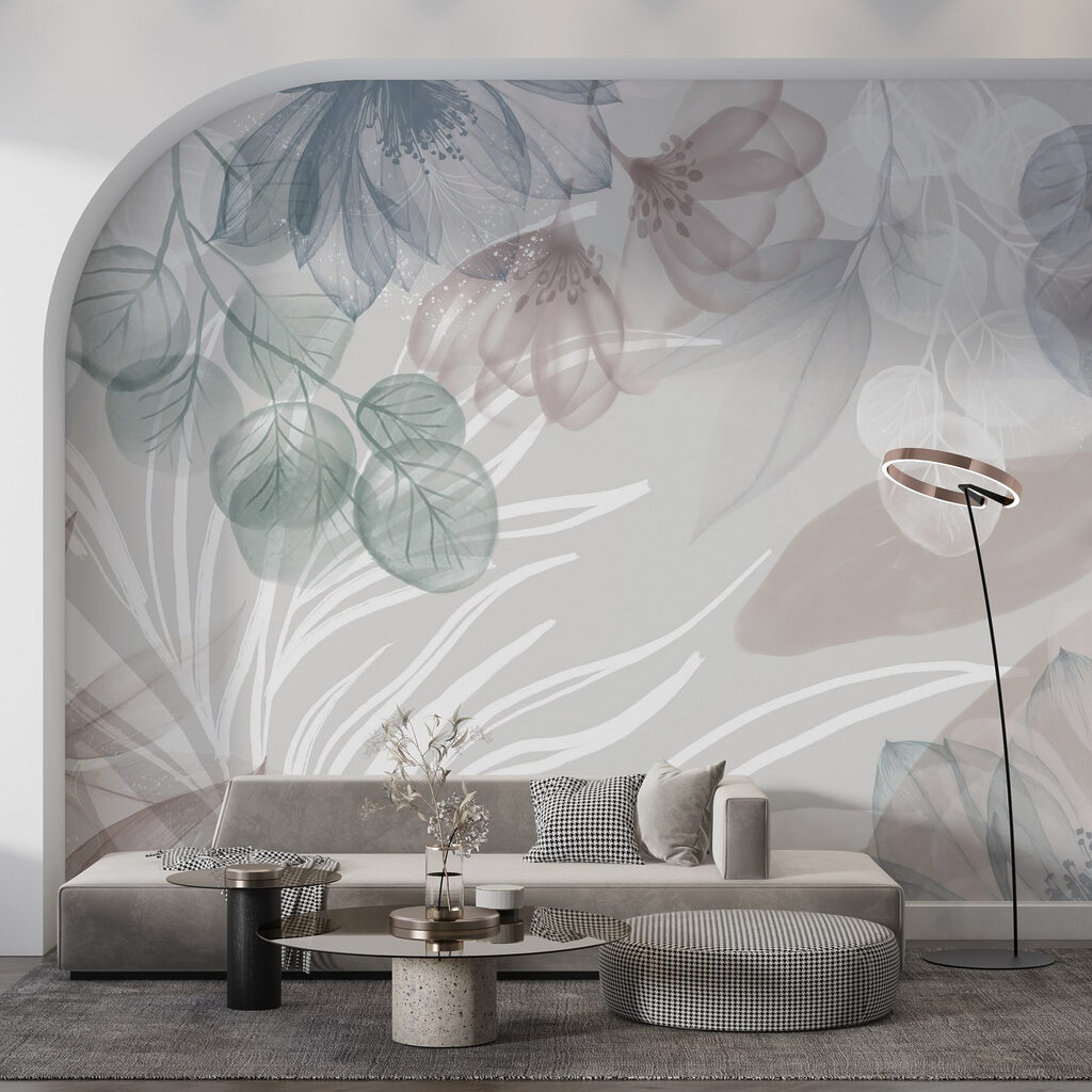 Delicate bloemmotieven in zachte tinten — interieur 5
