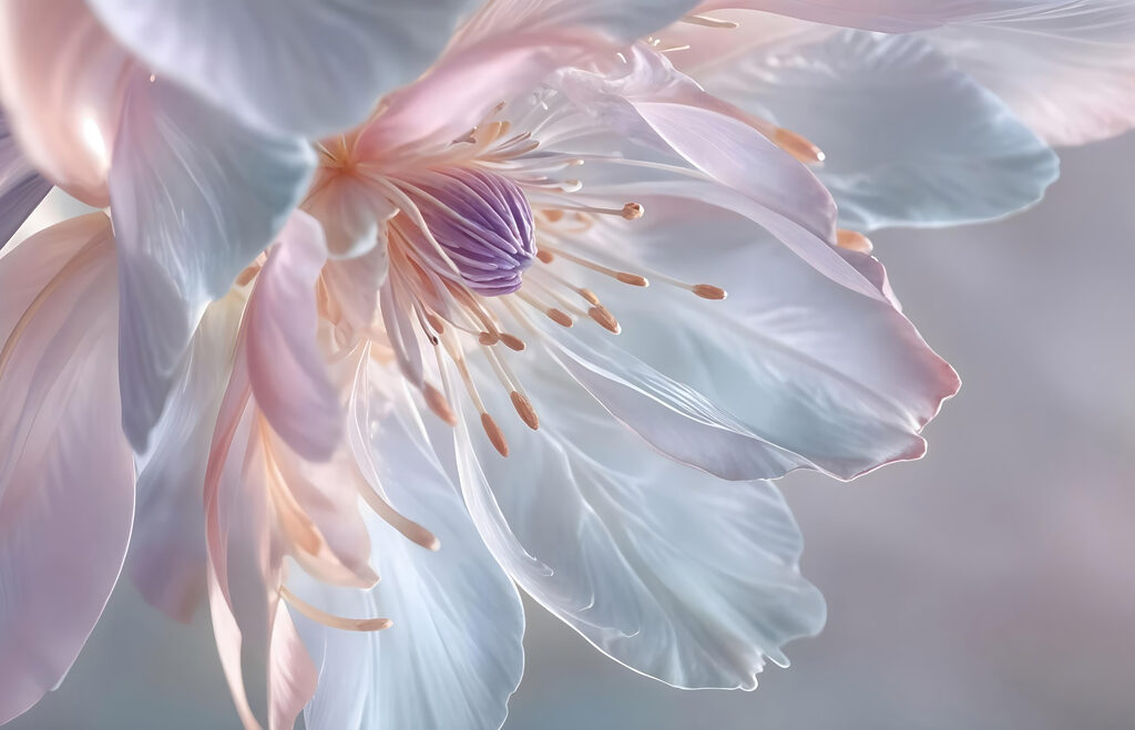 Bloemrand met parelachtige glans — volledig ontwerp