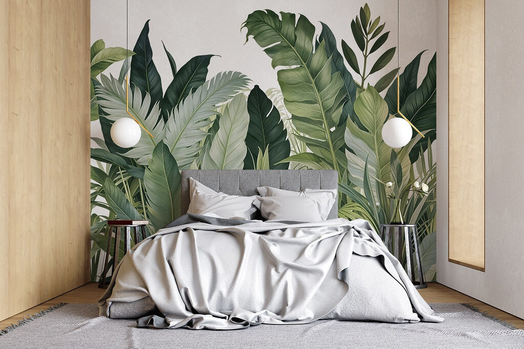 Tropenbladeren met witte nerven — interieur 2