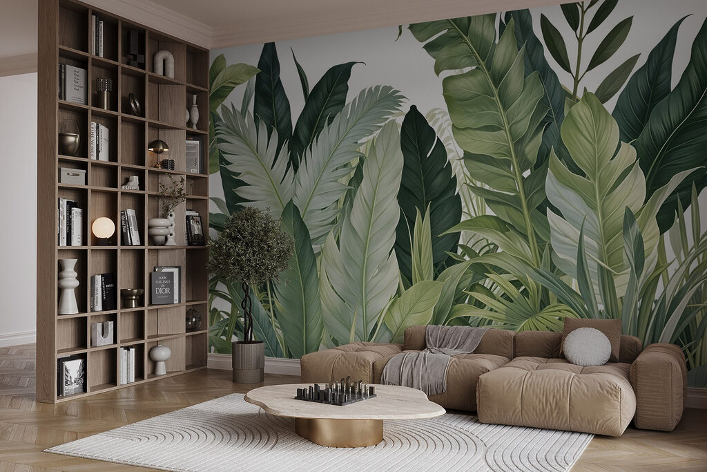 Tropenbladeren met witte nerven — interieur 4