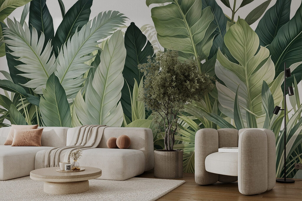 Tropenbladeren met witte nerven — interieur 5