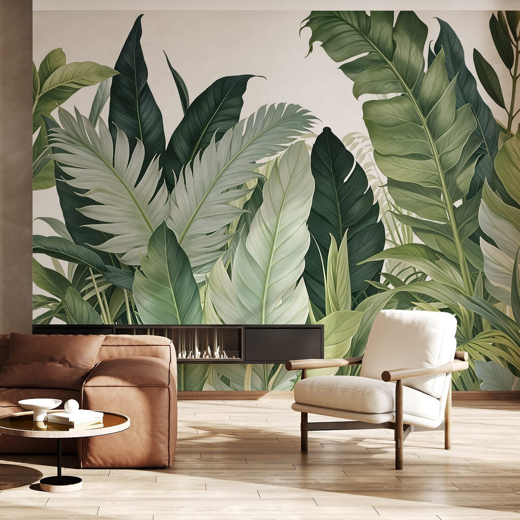 Tropenbladeren met witte nerven — interieur 6