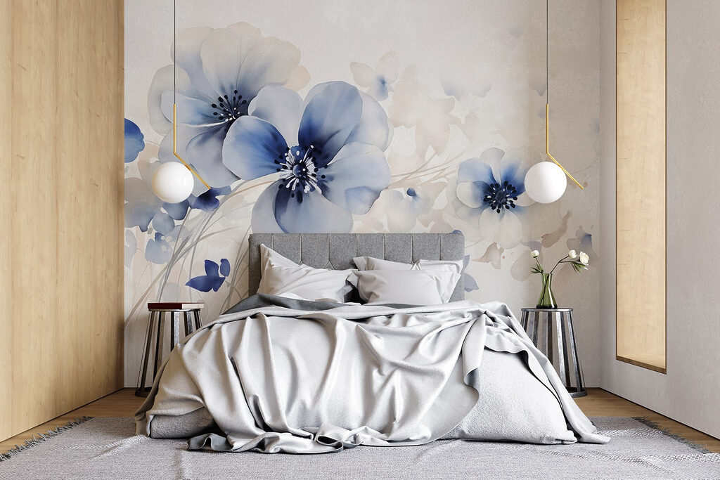Fijne stelen, blauwe bloemen — interieur 3