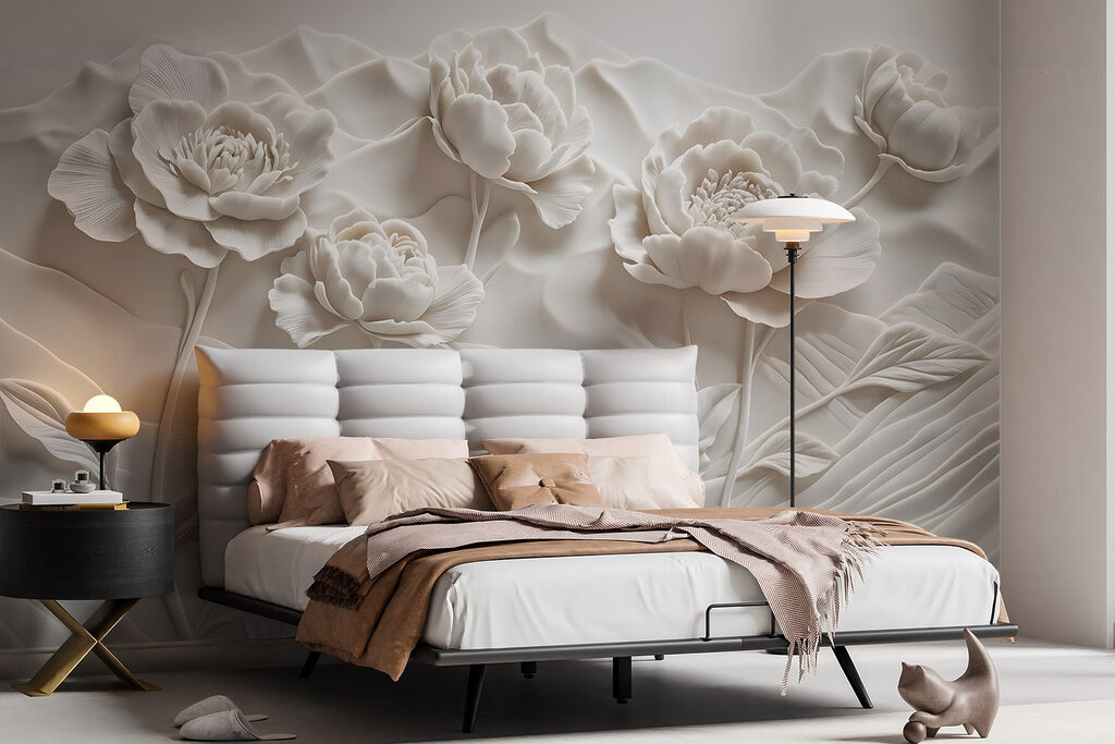 Witte bloementuin in lagen — interieur 2