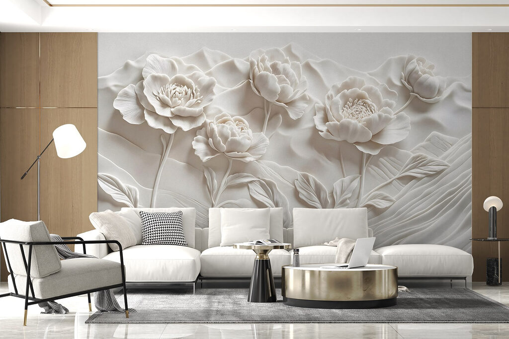 Witte bloementuin in lagen — interieur 5
