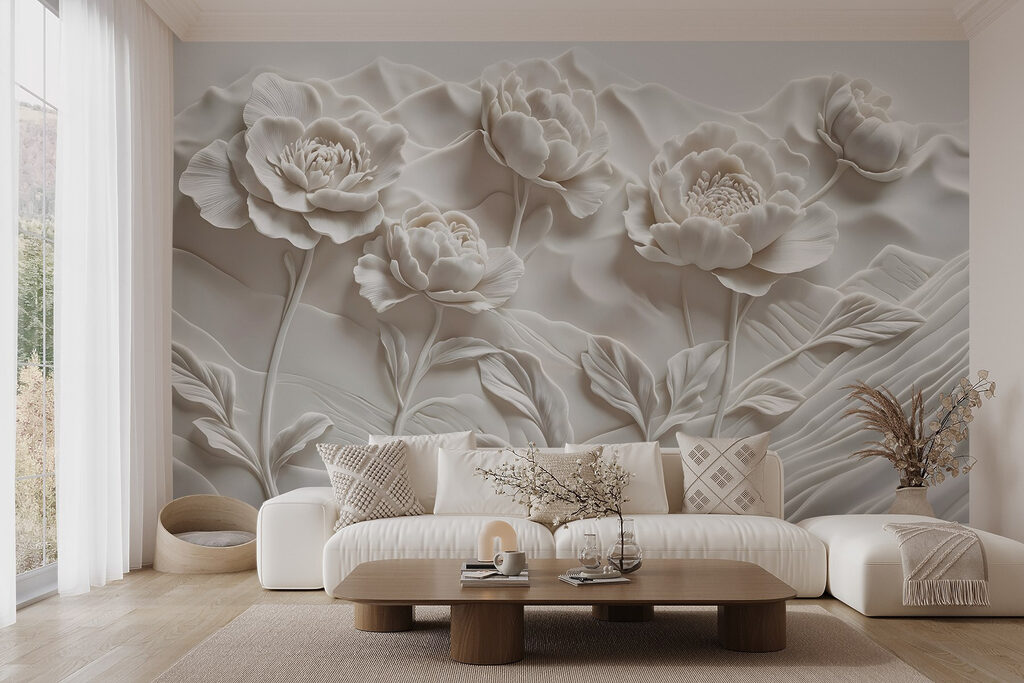 Witte bloementuin in lagen — interieur 6