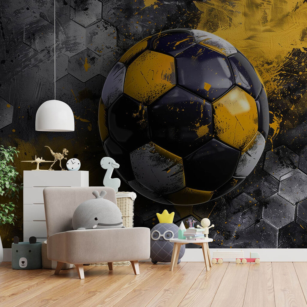 Zwarte voetbal met oker — interieur 3