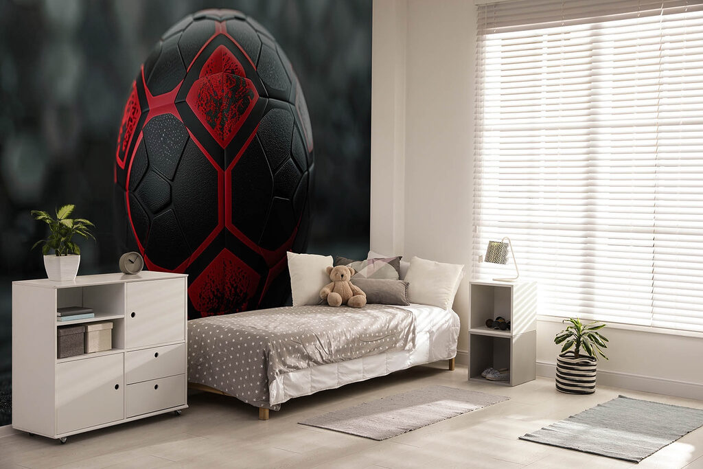 Zwartrode voetbal op straat — interieur 2