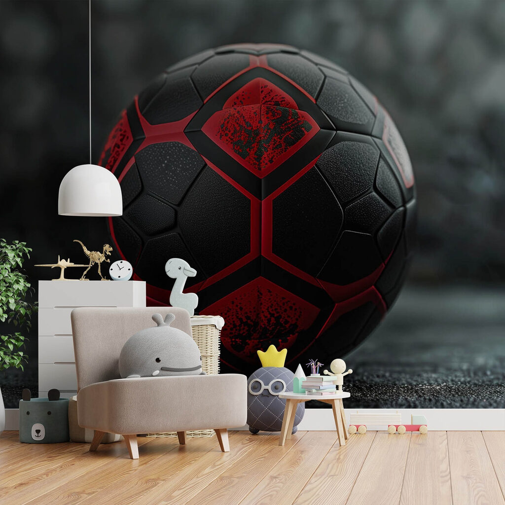 Zwartrode voetbal op straat — interieur 3