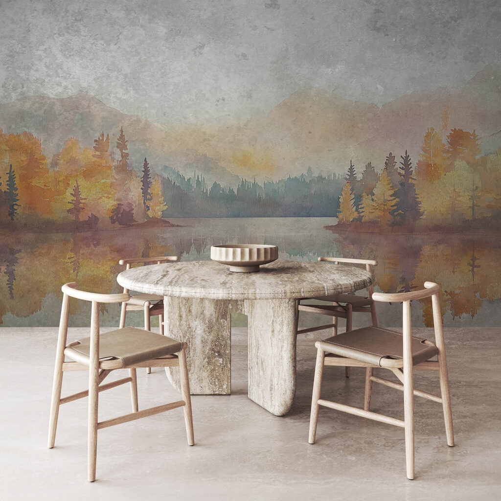 Herfstbos weerspiegelt in water — interieur 3