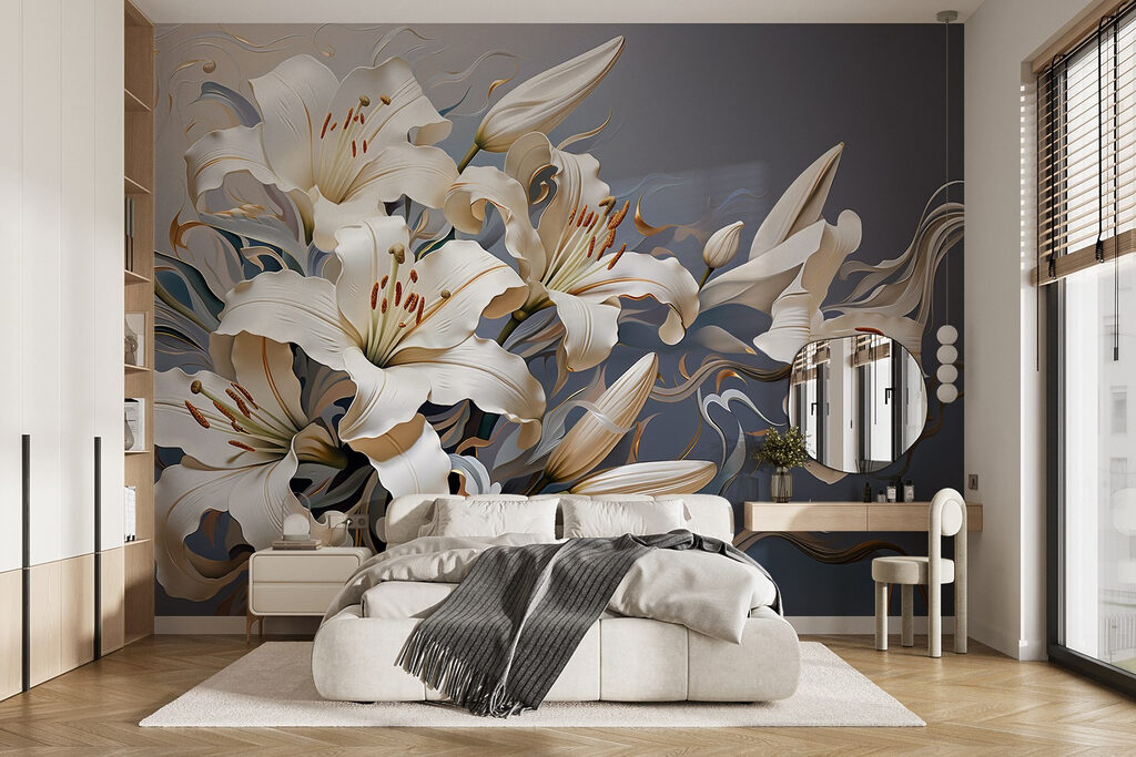 Witte lelies, gouden ranken — interieur 1
