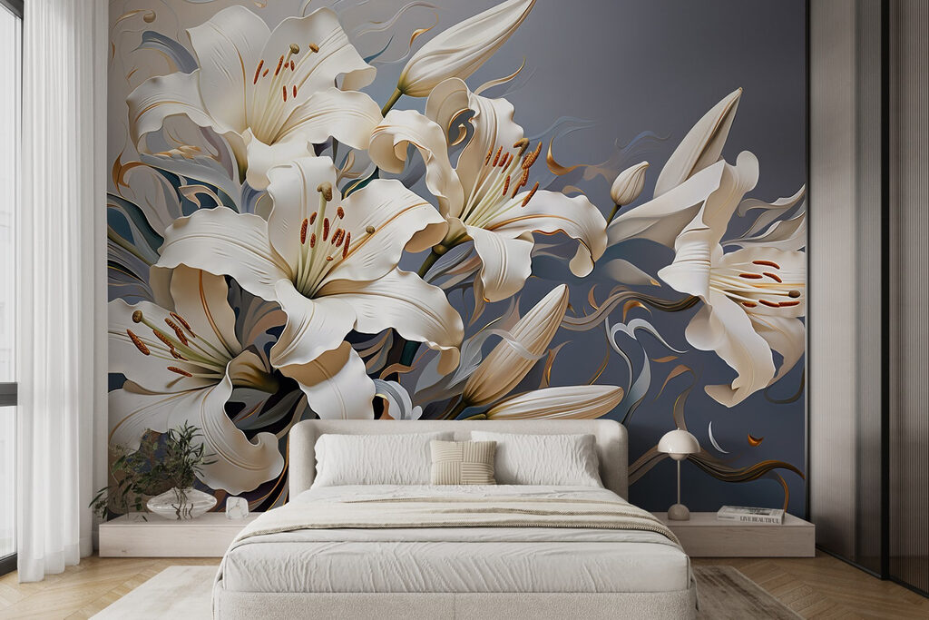 Witte lelies, gouden ranken — interieur 2