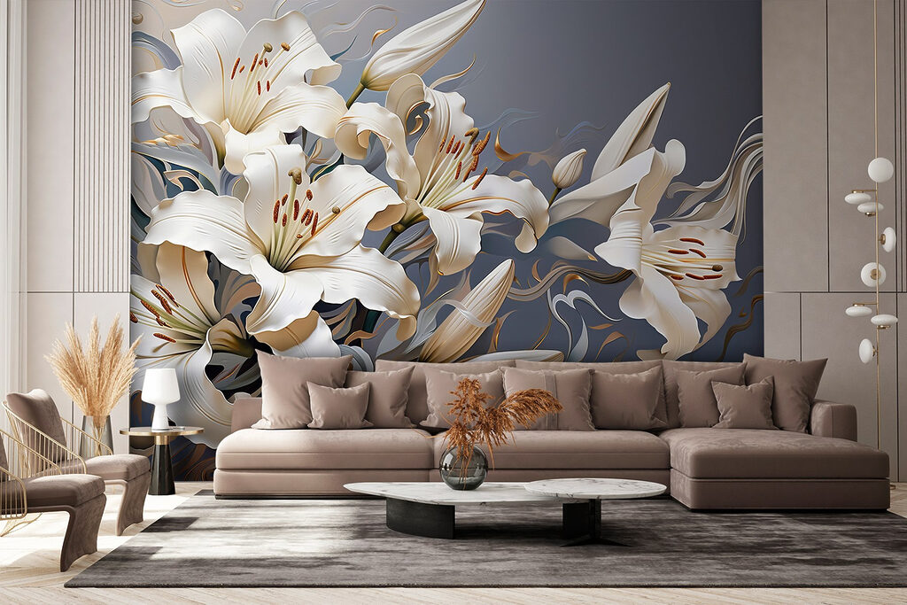 Witte lelies, gouden ranken — interieur 3