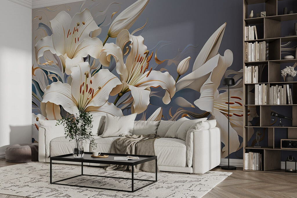 Witte lelies, gouden ranken — interieur 4