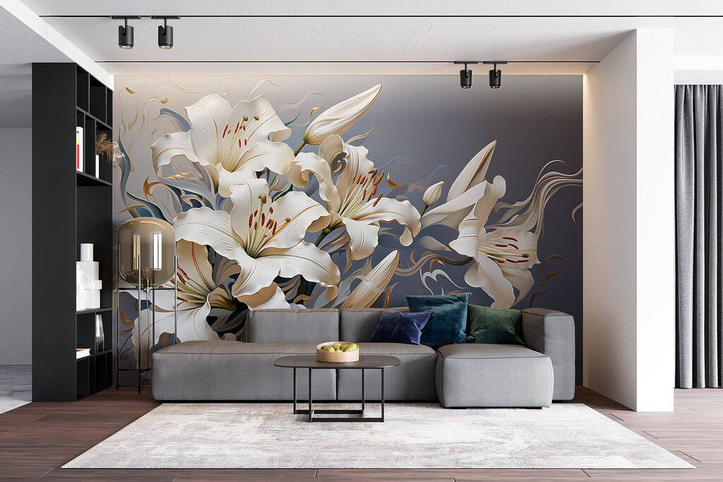 Witte lelies, gouden ranken — interieur 5