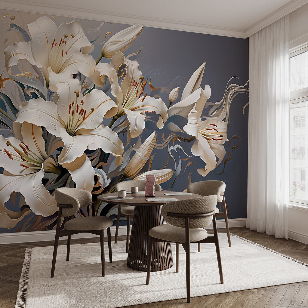 Witte lelies, gouden ranken — interieur 6