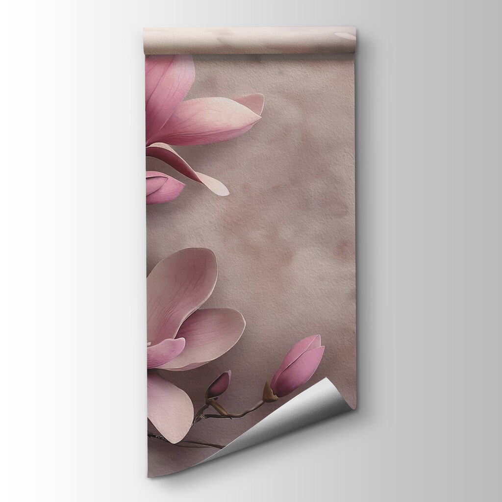 Roze magnolia tegen mauve — productweergave