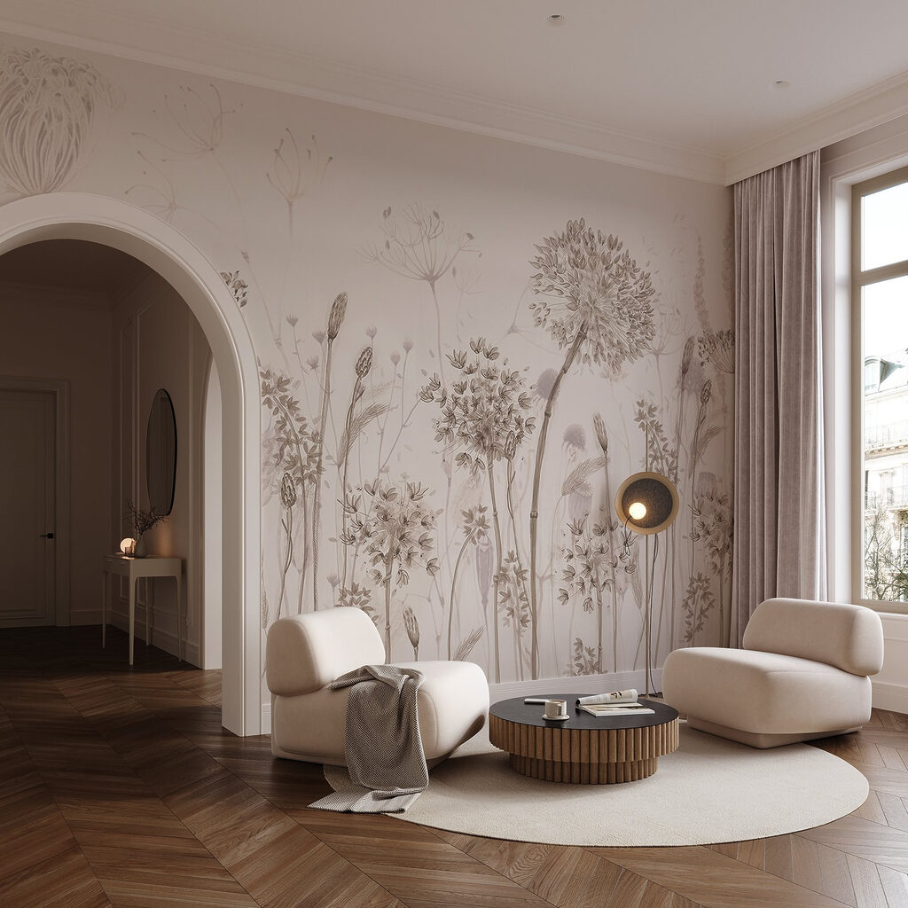 Grassen met ronde bloemschermen — interieur 2