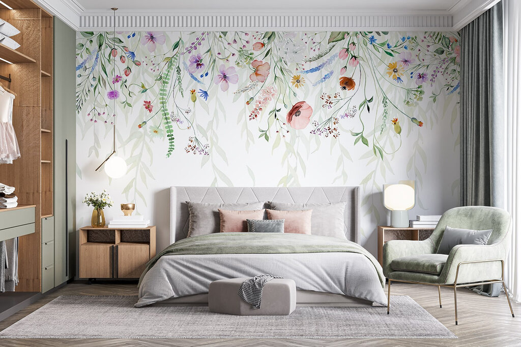 Kleurige bloemen bovenaan — interieur 3