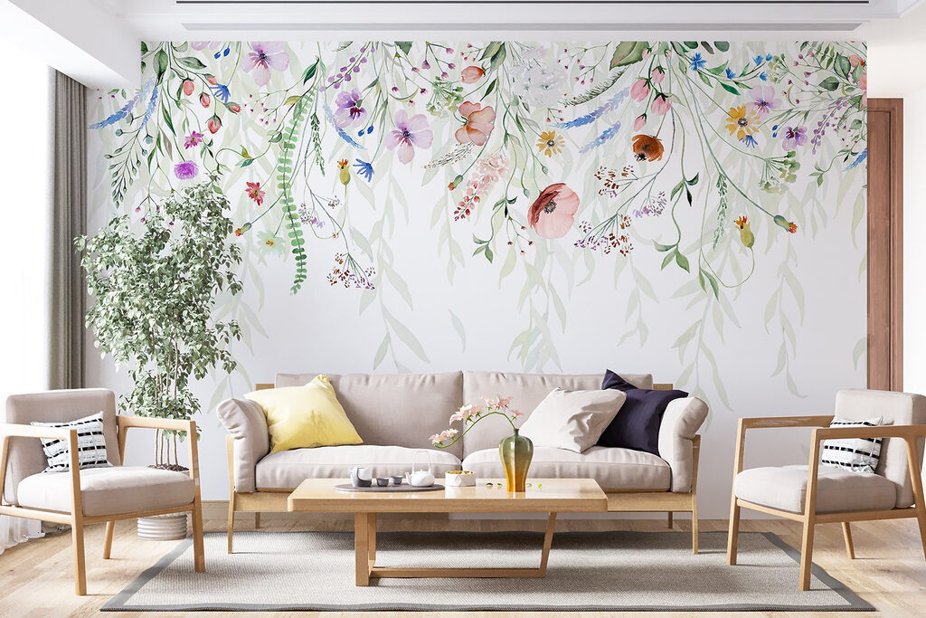 Kleurige bloemen bovenaan — interieur 5