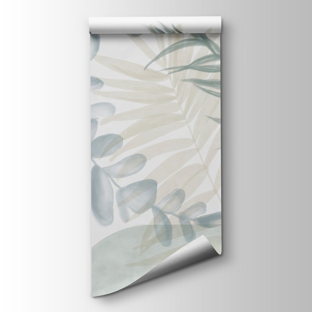 Serene botanische illustratie in zachte tinten — productweergave