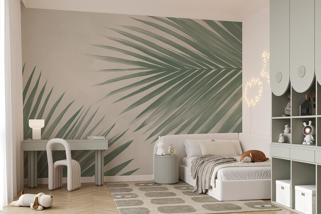 Twee palmbladeren op crème — interieur 5