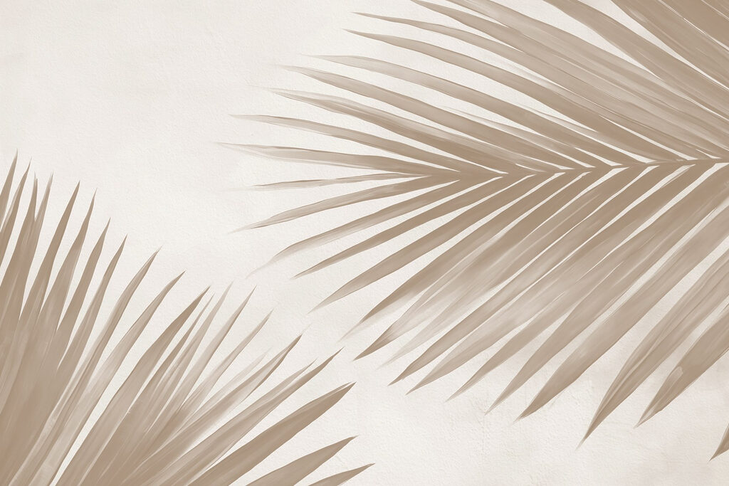 Palmveren in warme contouren — volledig ontwerp