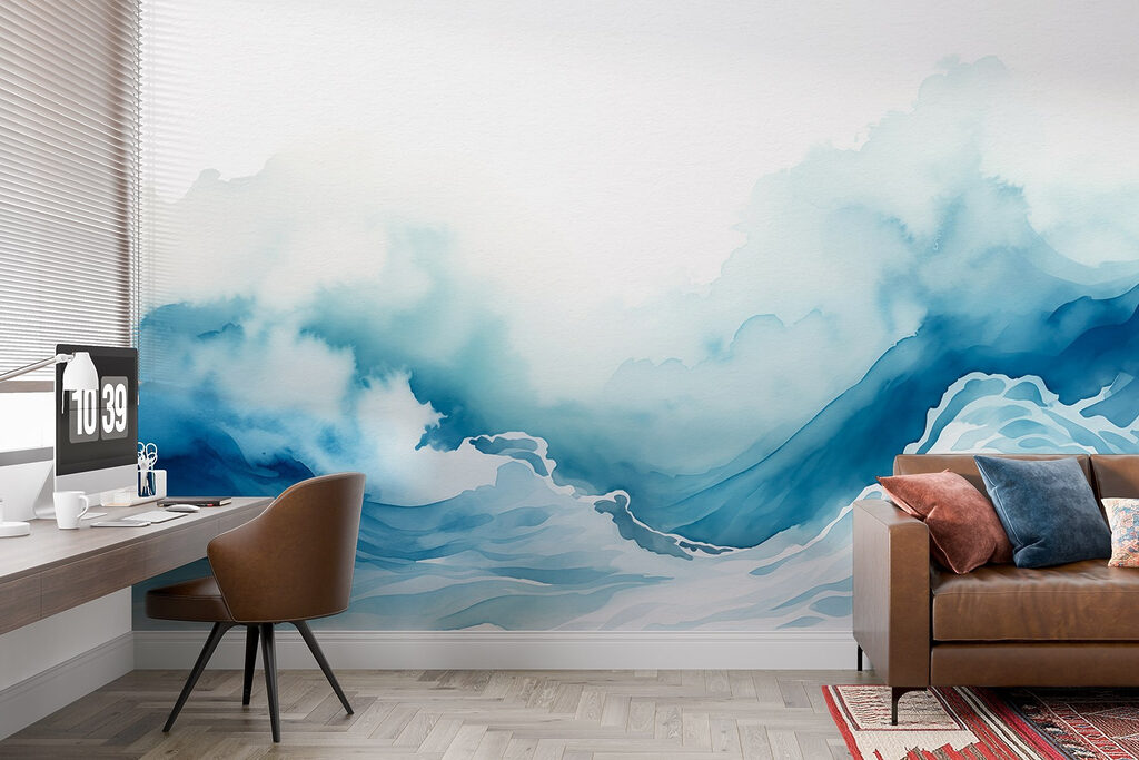 Blauwe branding in inkt — interieur 5
