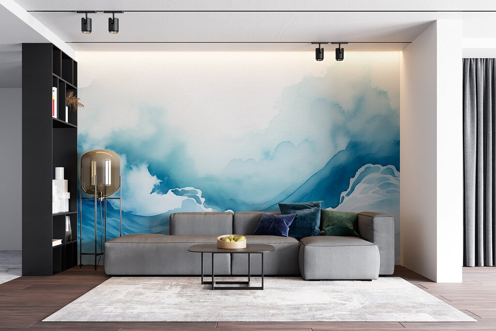 Blauwe branding in inkt — interieur 6