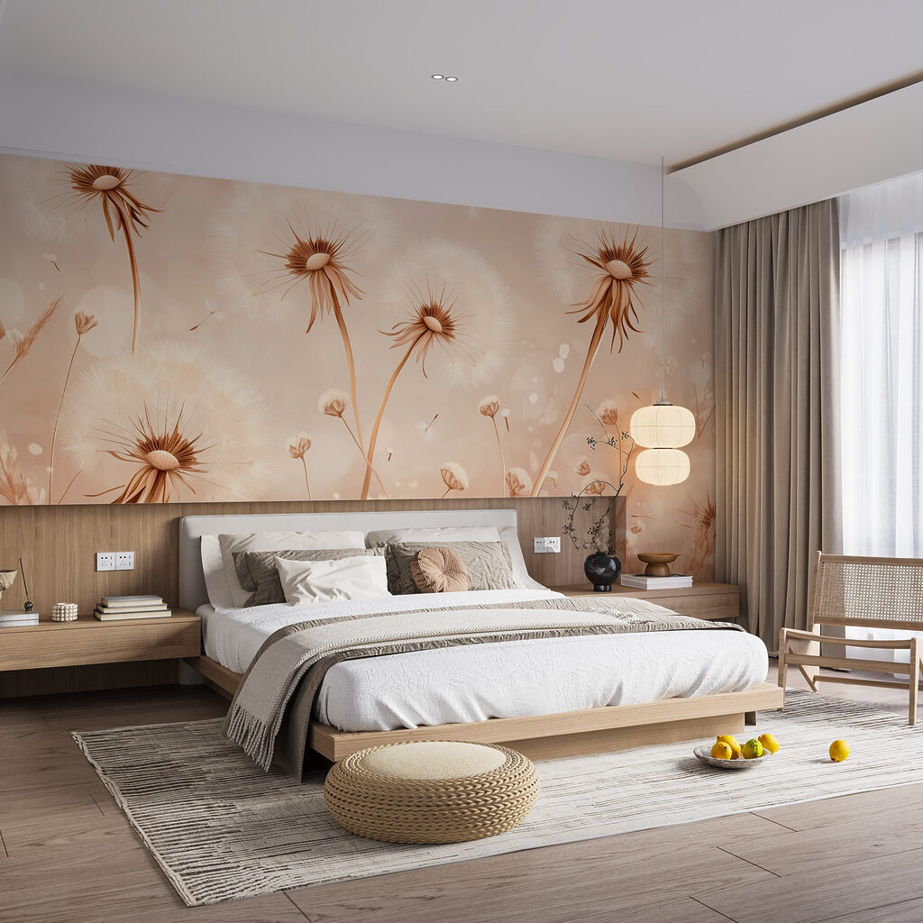 Warme zaadpluizen in licht — interieur 1