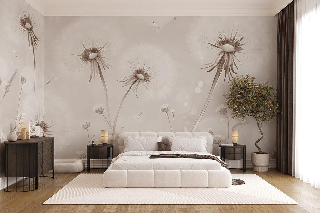 Delicate paardenbloem dromen in bloei in een interieur