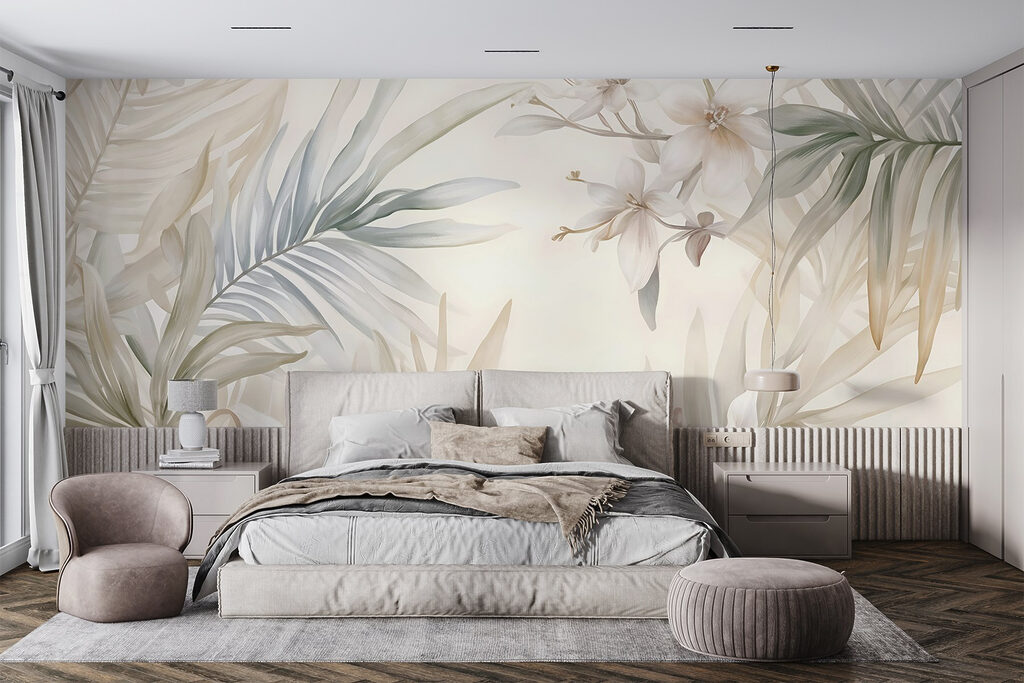 Tere tropenbloemen in lichttinten — interieur 2