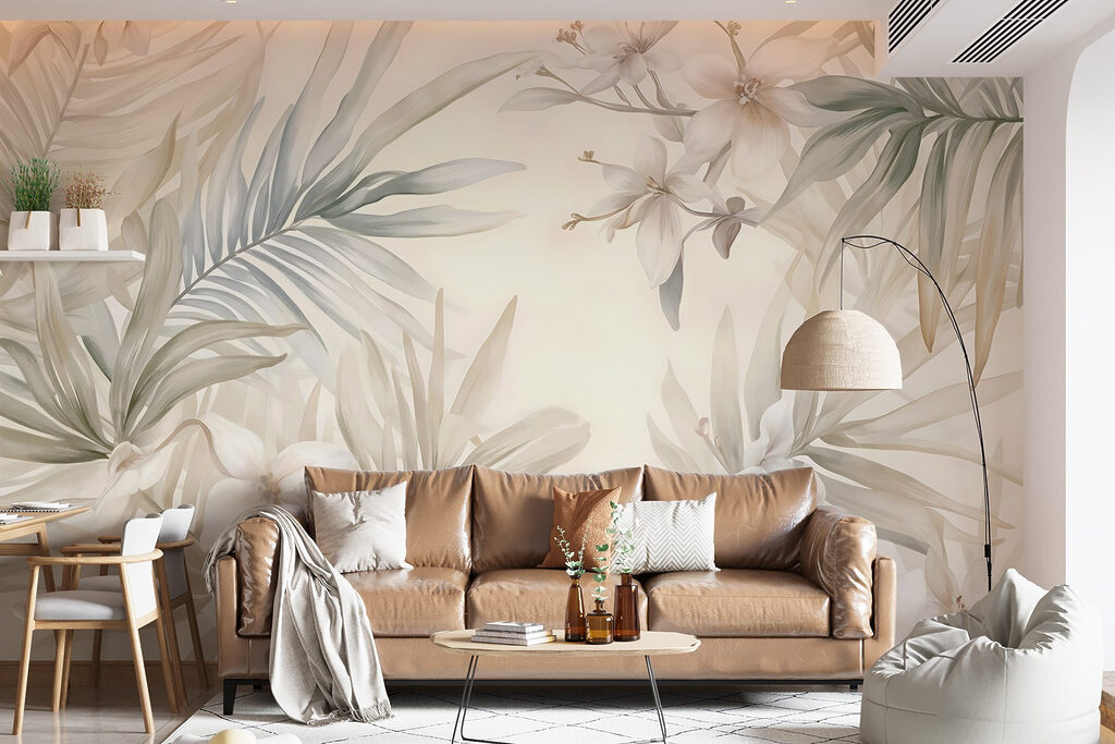 Tere tropenbloemen in lichttinten — interieur 3