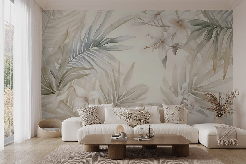 Tere tropenbloemen in lichttinten — interieur 4