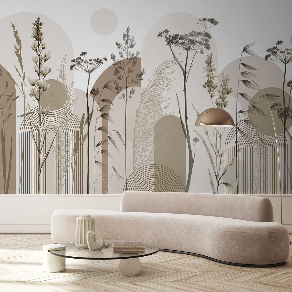 Grassen tussen ronde boogvormen — interieur 4