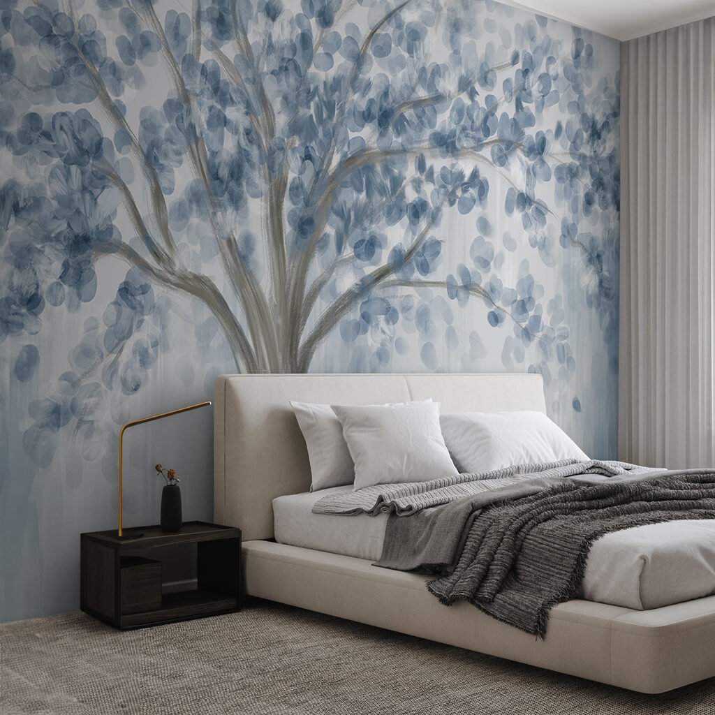 Boom met blauwe bladeren — interieur 1