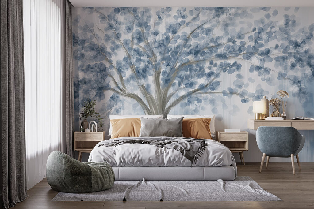 Boom met blauwe bladeren — interieur 2
