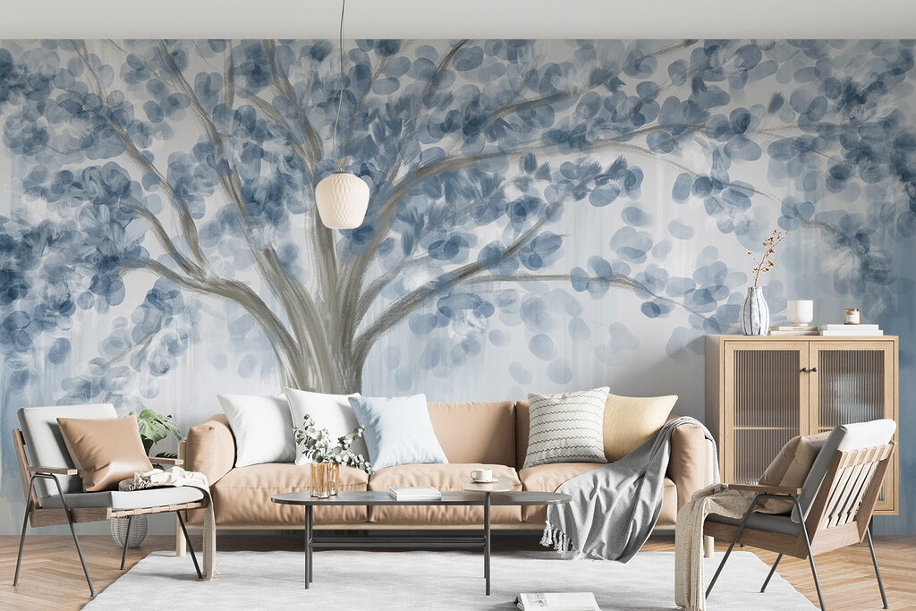 Boom met blauwe bladeren — interieur 3