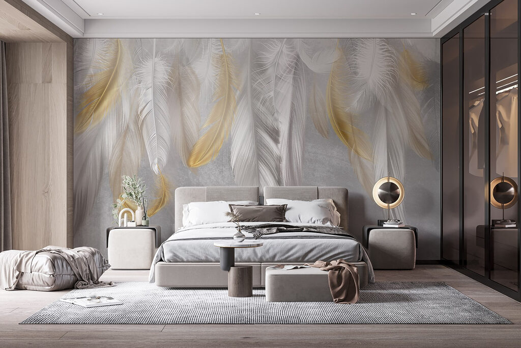 Gouden veren naast wit — interieur 2