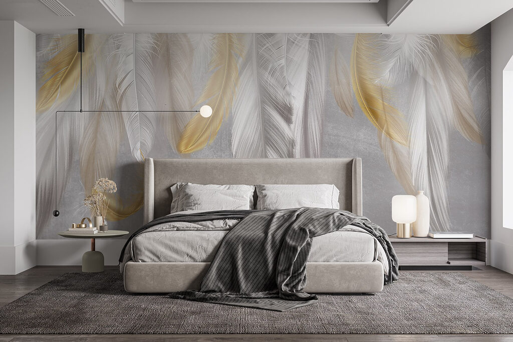 Gouden veren naast wit — interieur 3