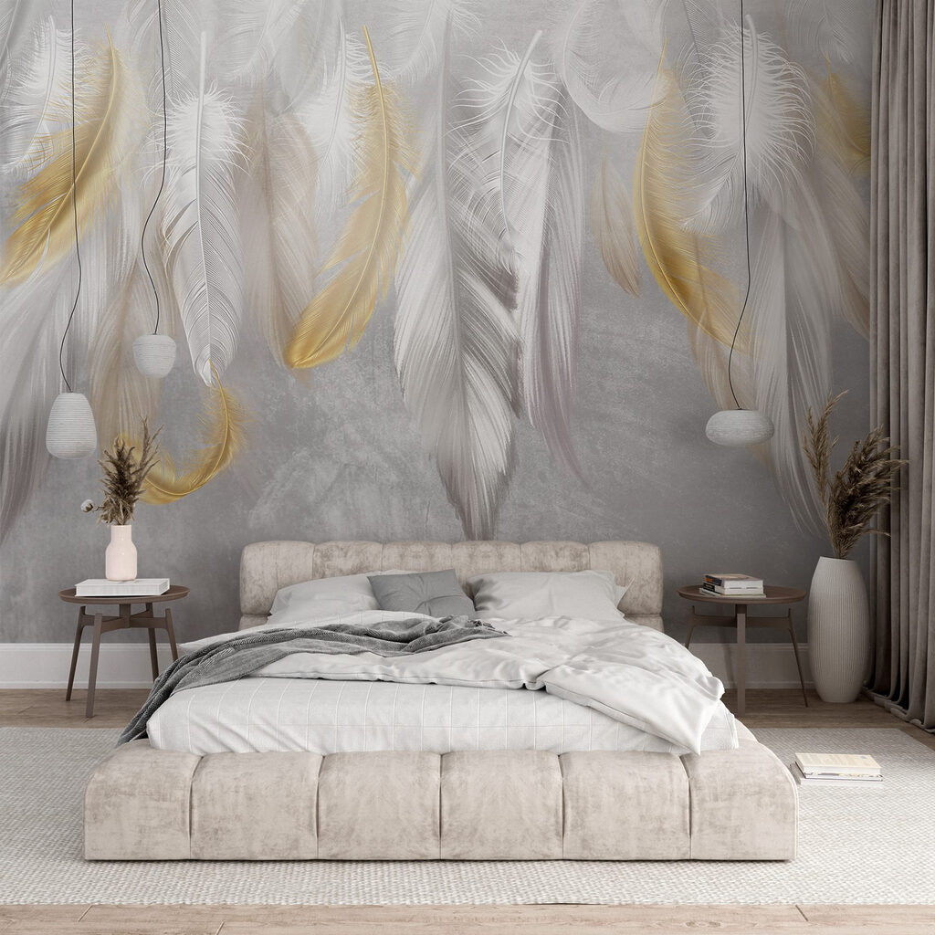 Gouden veren naast wit — interieur 4
