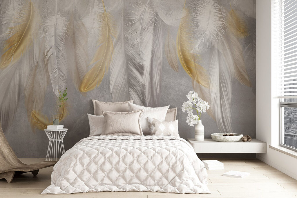 Gouden veren naast wit — interieur 5