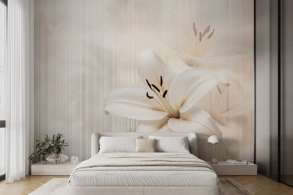 Elegante witte lelies in zachte tinten — interieur 2